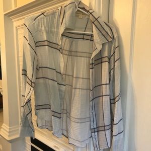 White and blue flannel